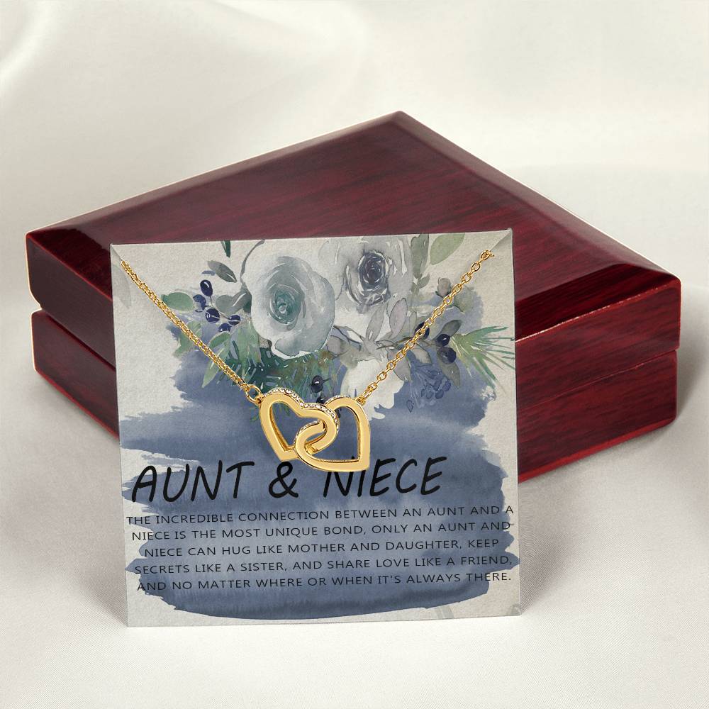 Aunt-Niece Necklace Aunt Niece Gifts For Aunt Niece Personalized Necklace Interlocking Hearts Necklace