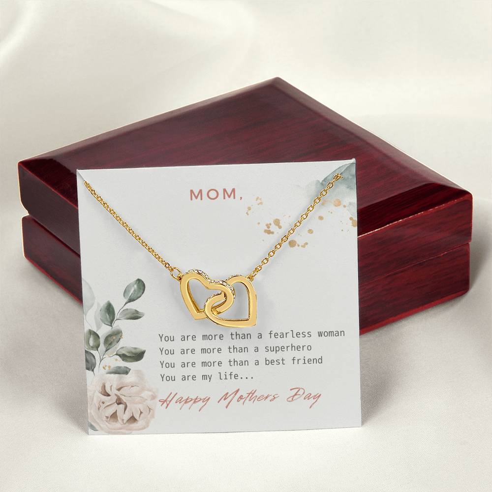 You Are My Life Mother'S Day Necklace Interlocking Hearts Necklace