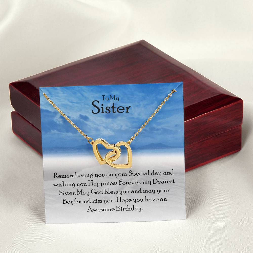 Sister Gifts From Sister Sterling Silver Cz Necklace For Sisters Best Friend Birthday Jewelry Friendship Gift Ideas Interlocking Hearts Necklace