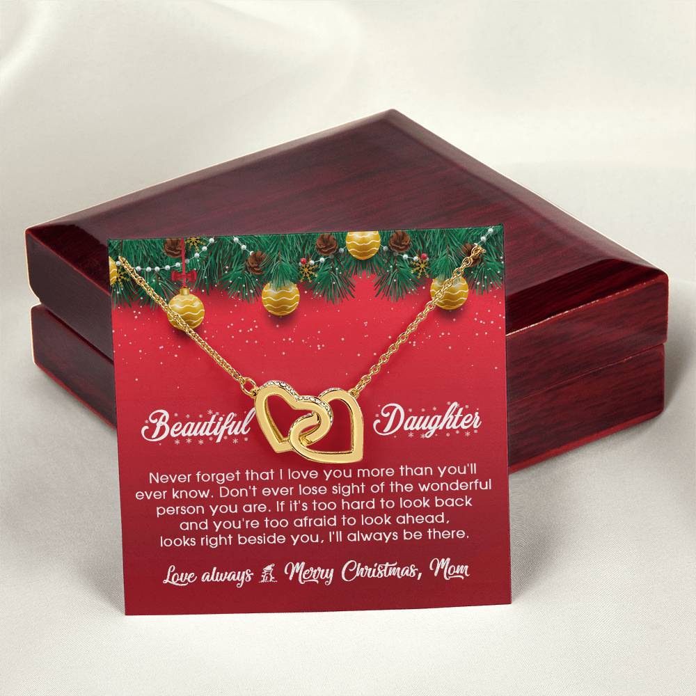 I Will Always Be There With You In Christmas - Interlocking Hearts Necklace