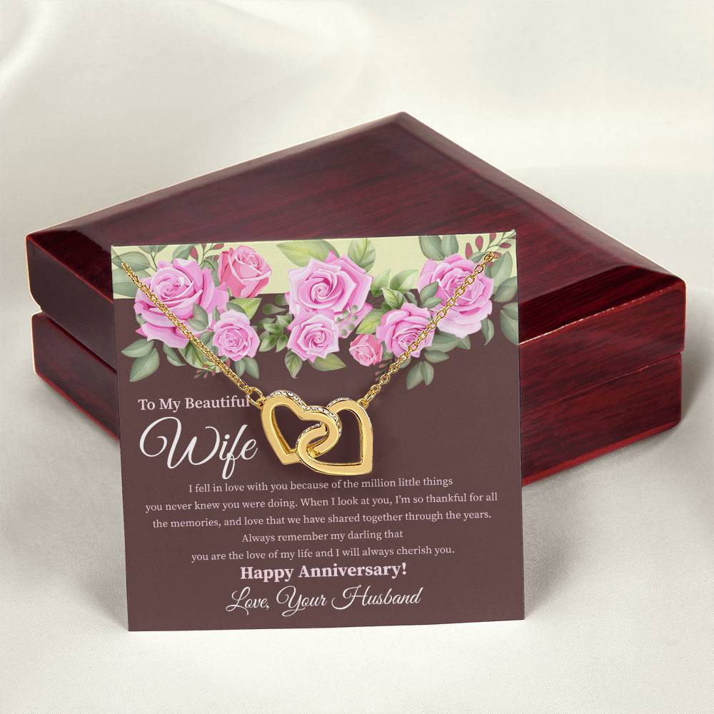 My Beautiful Wife - 2 Hearts Necklace Interlocking Hearts Necklace