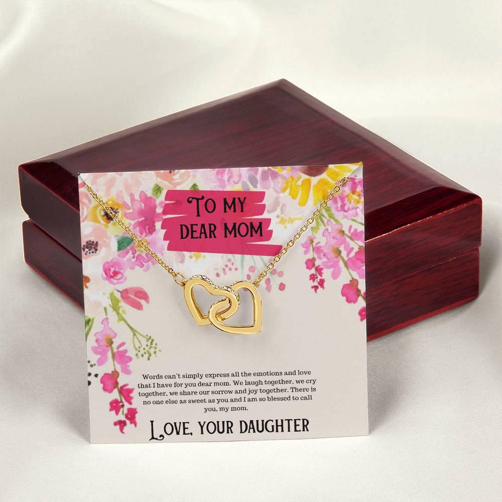 To My Dear Mom Happy Mother'S Day Interlocking Hearts Necklace