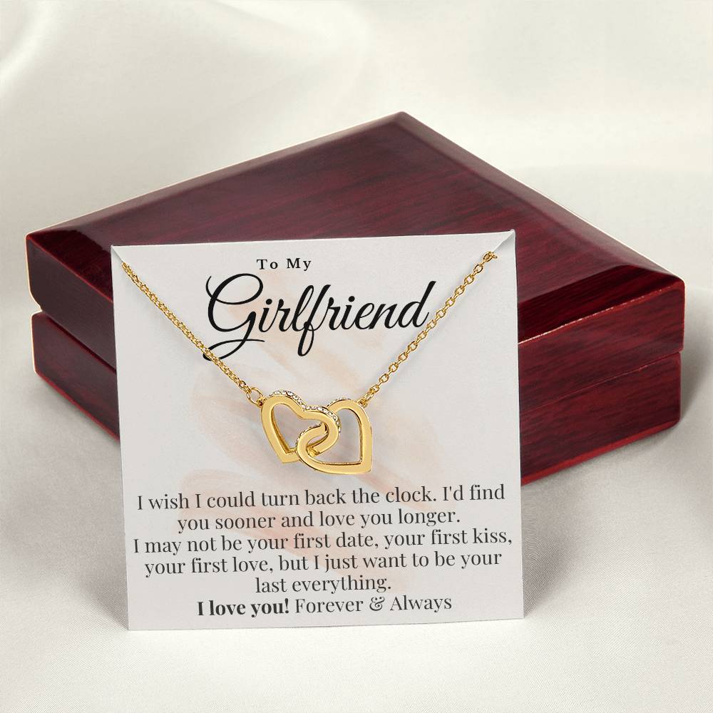 To My Girlfriend Necklace Interlocking Hearts Necklace