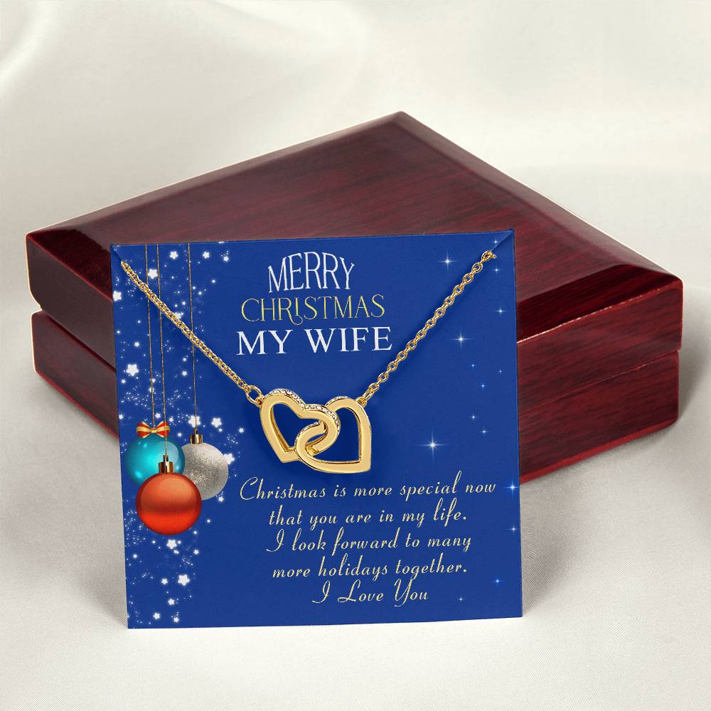To My Wife - Merry Christmas - Tmw31 Interlocking Hearts Necklace