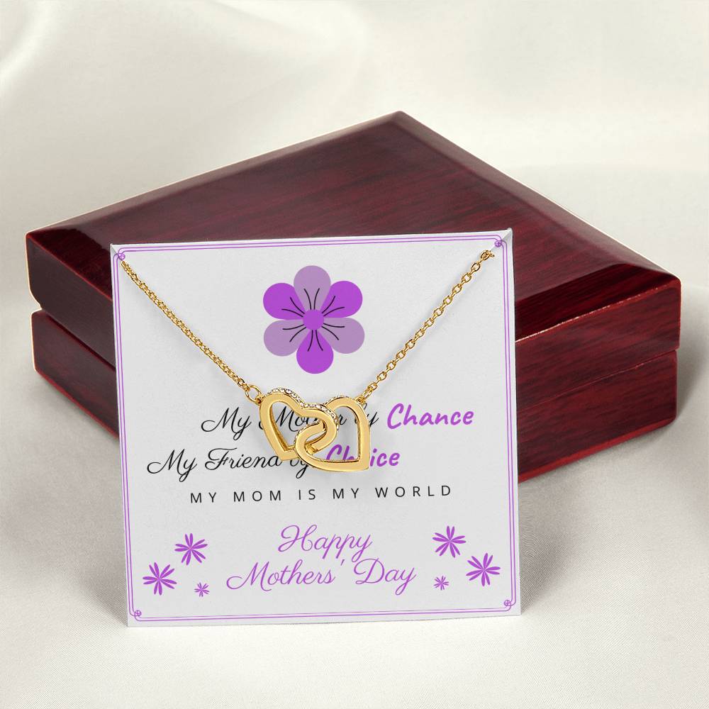 Mom Mama Mamy Interlocking Hearts Necklace