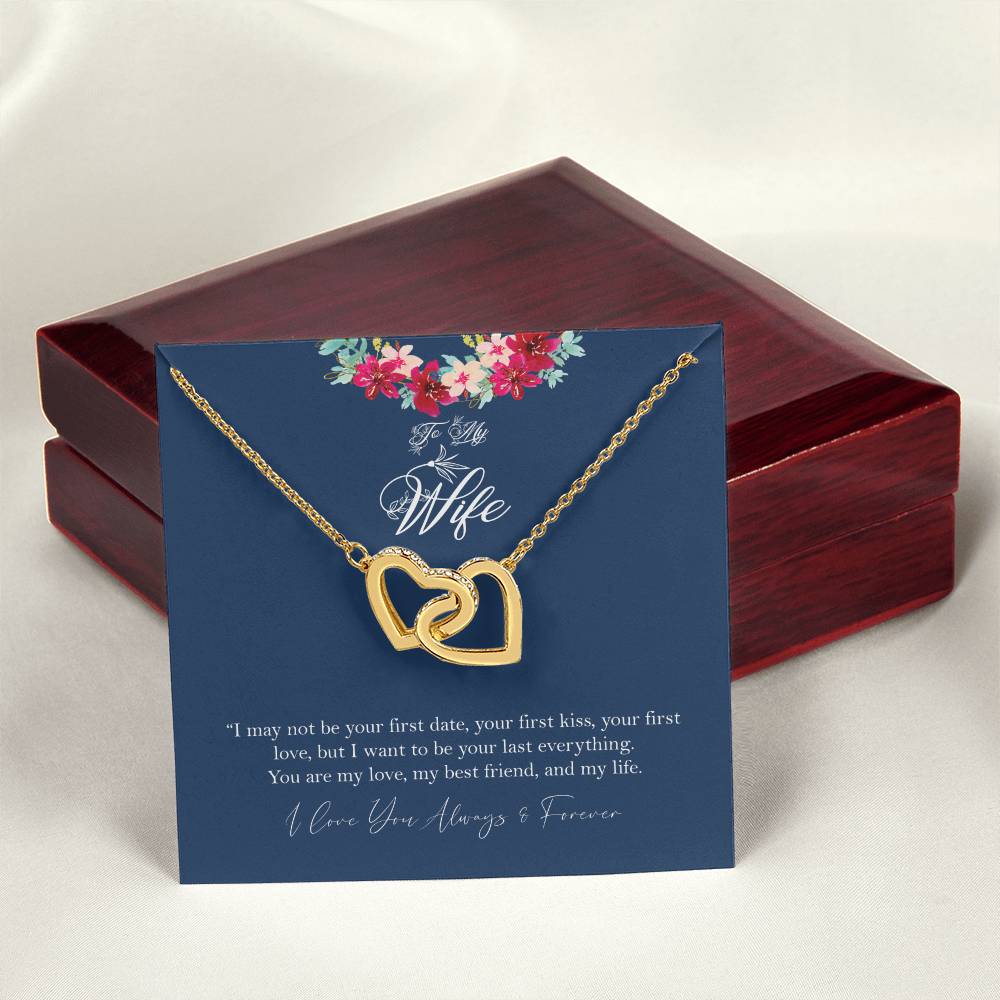 To My Wife - Non-Customizable Design #1 Interlocking Hearts Necklace