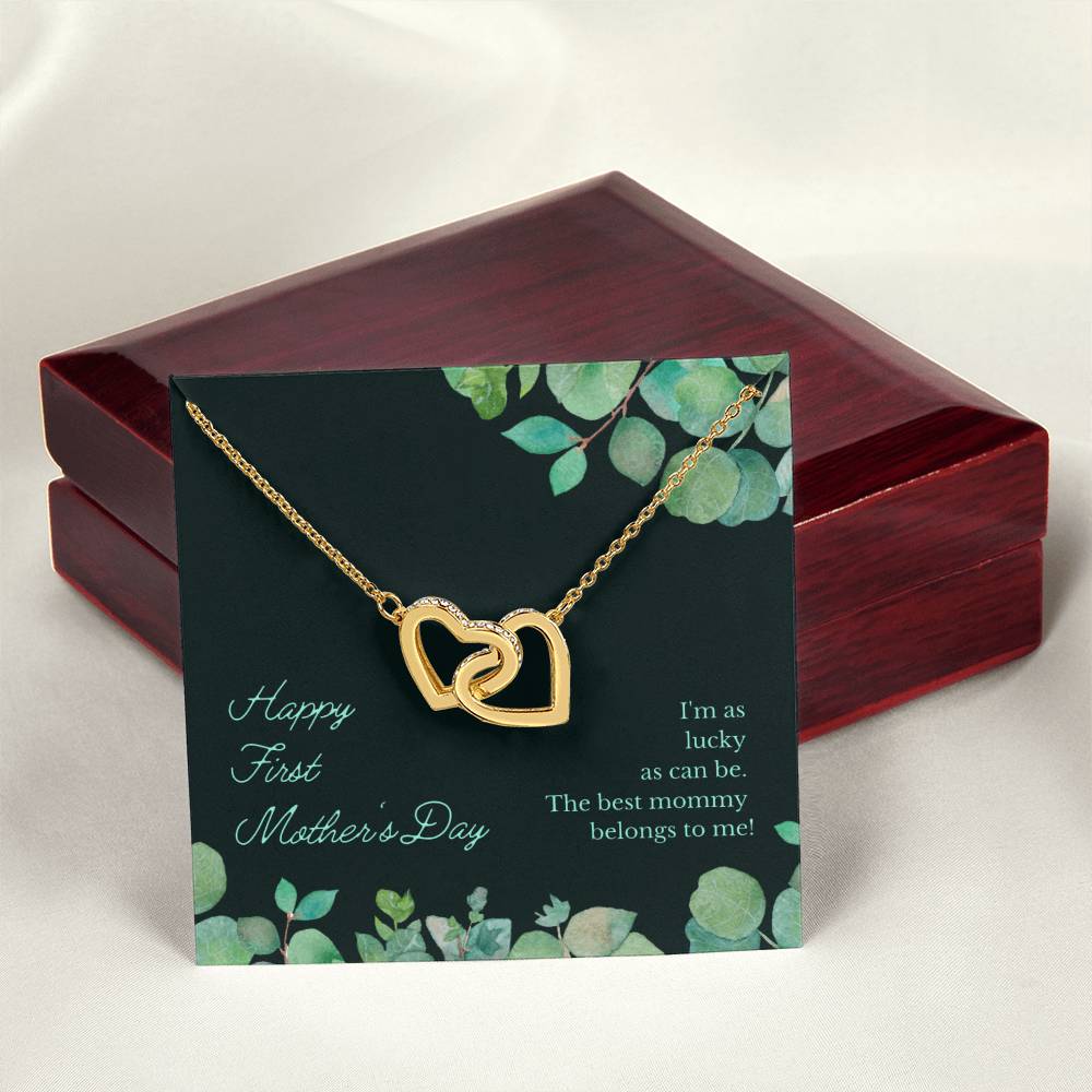 The Best Mommy Necklace Gift Two Hearts Necklace Mother'S Day Gift For Mom Interlocking Hearts Necklace