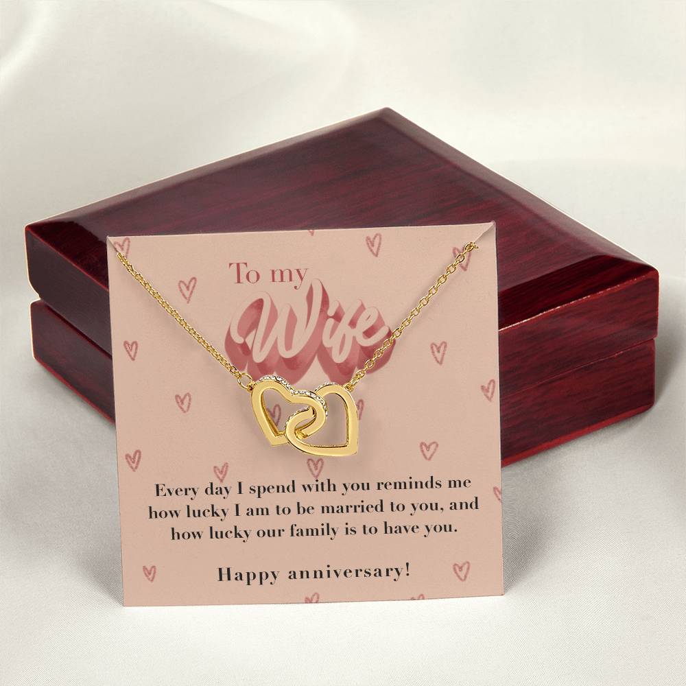 Anniversary Gift For Wife Interlocking Hearts Necklace