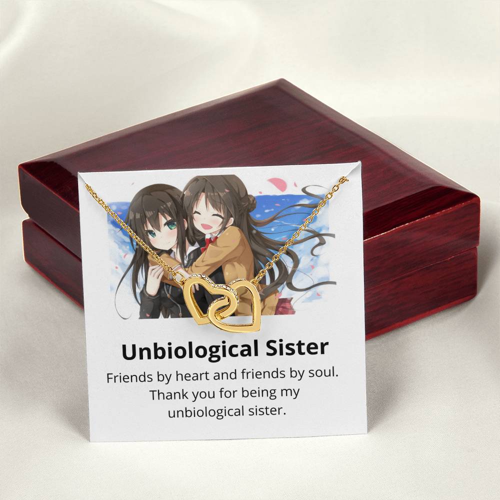 Unbiological Sister - Necklace Interlocking Hearts Necklace