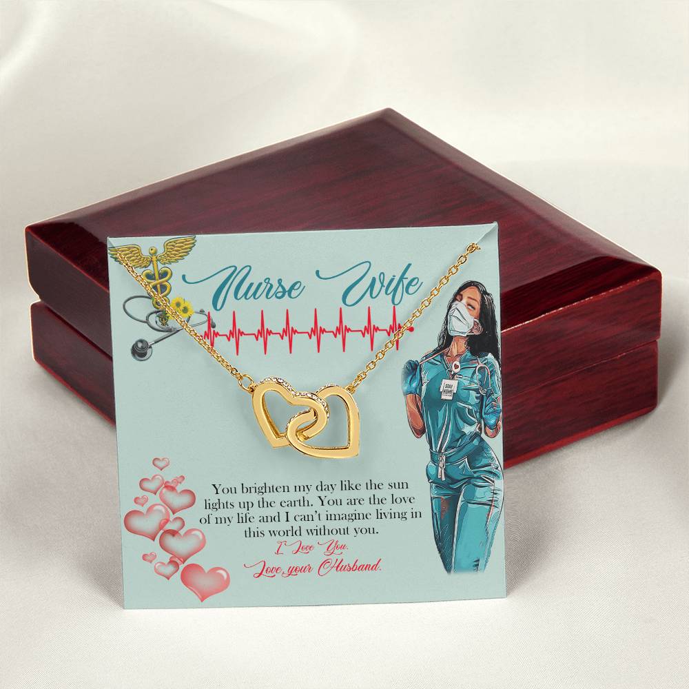 Love Your Nurse Interlocking Hearts Necklace