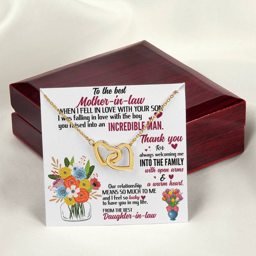 For The Best Mother-In-Law! Interlocking Hearts Necklace