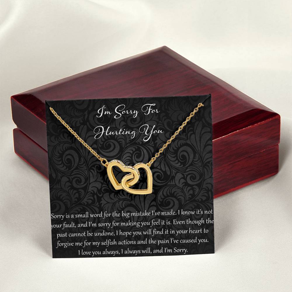 I'M Sorry For Hurting You Interlocking Hearts Necklace