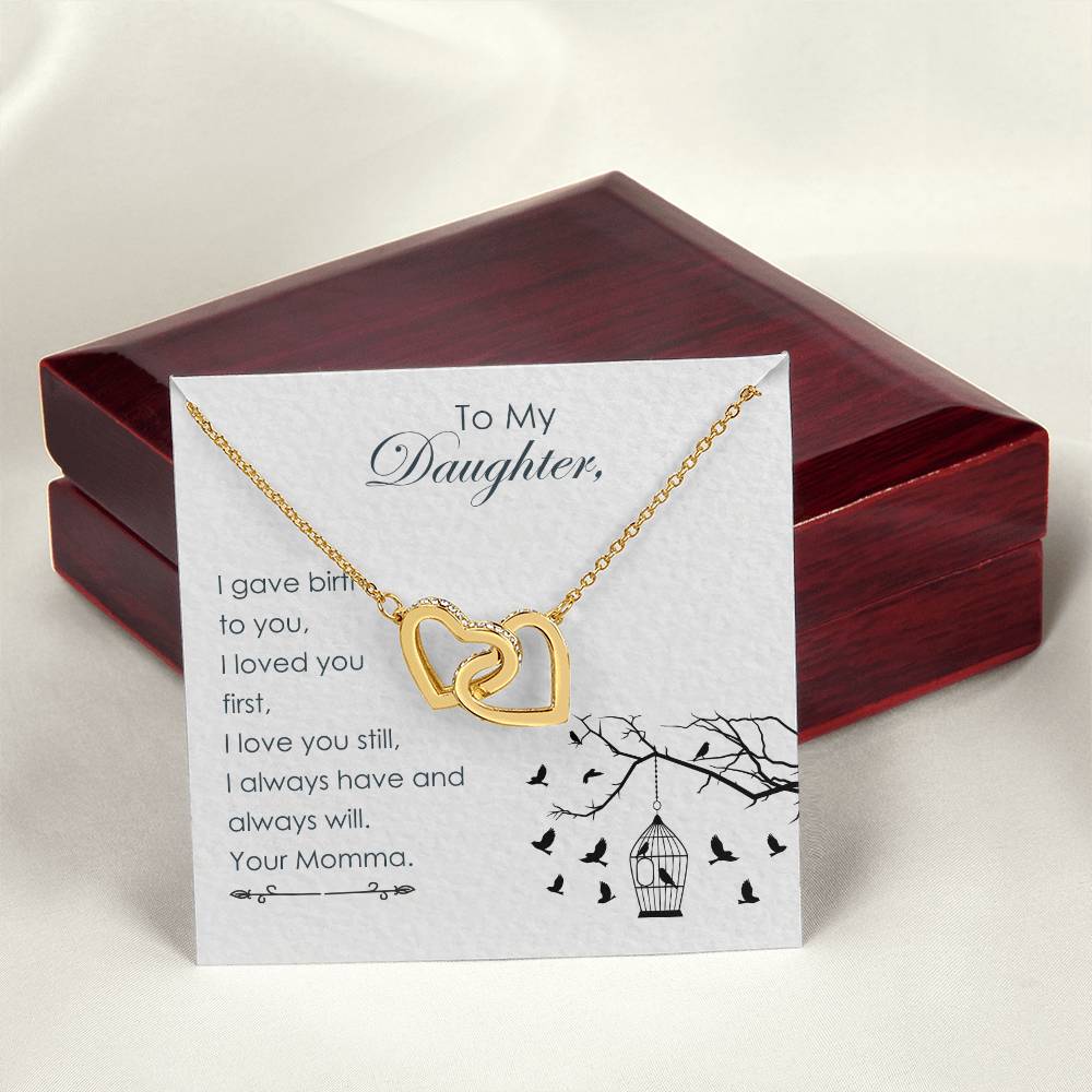 To My Daughter - Interlocking Hearts Necklace2