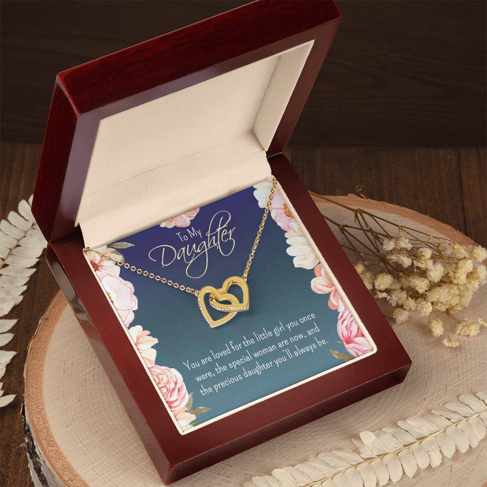 Interlocking Hearts Necklace For Daughter
