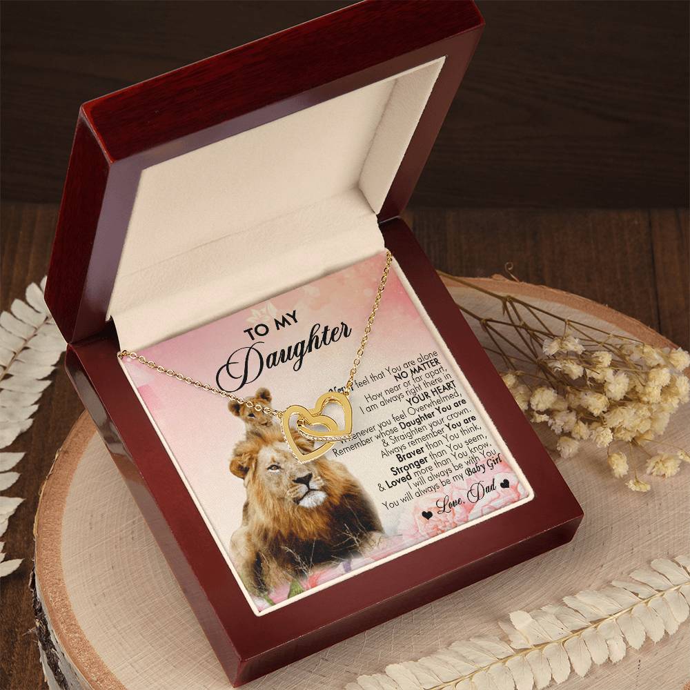 To My Daughter Interlocking Hearts Necklace