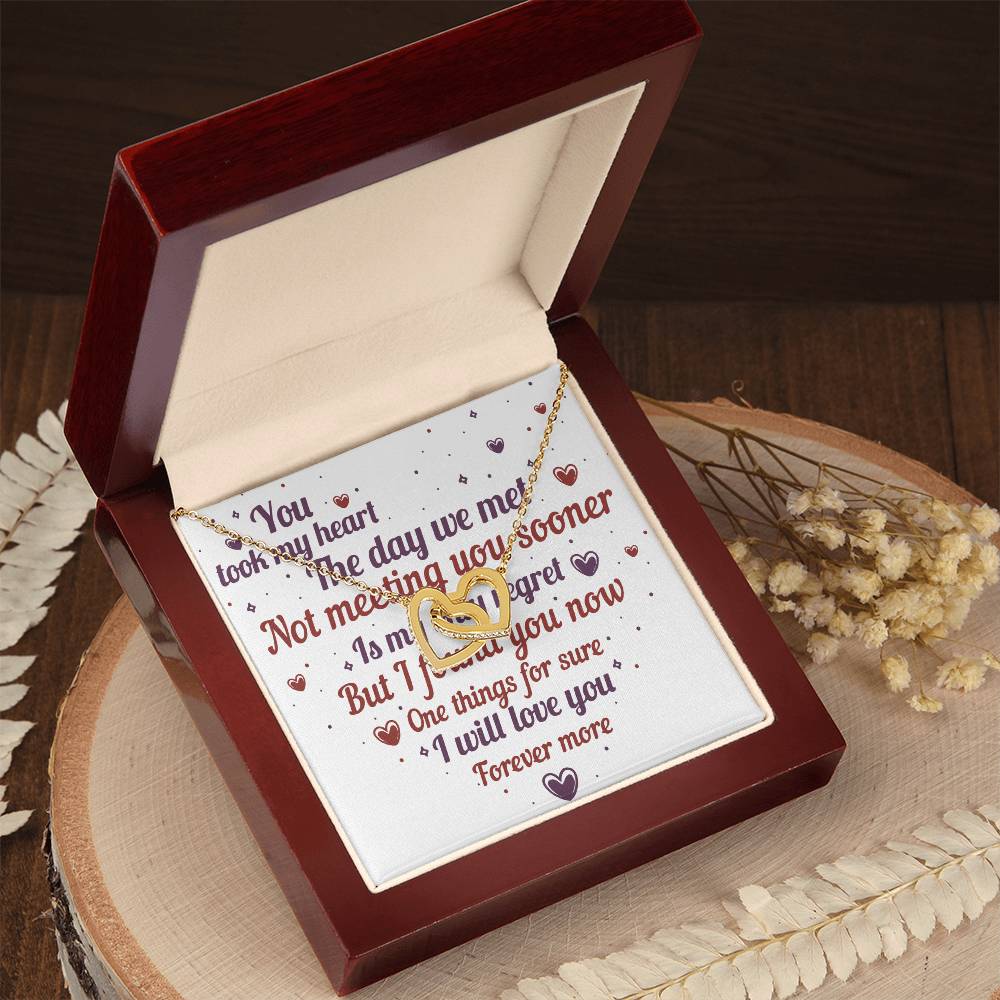 Anniversary Gift Heart Girl Boyfriend Wife Wedding Interlocking Hearts Necklace