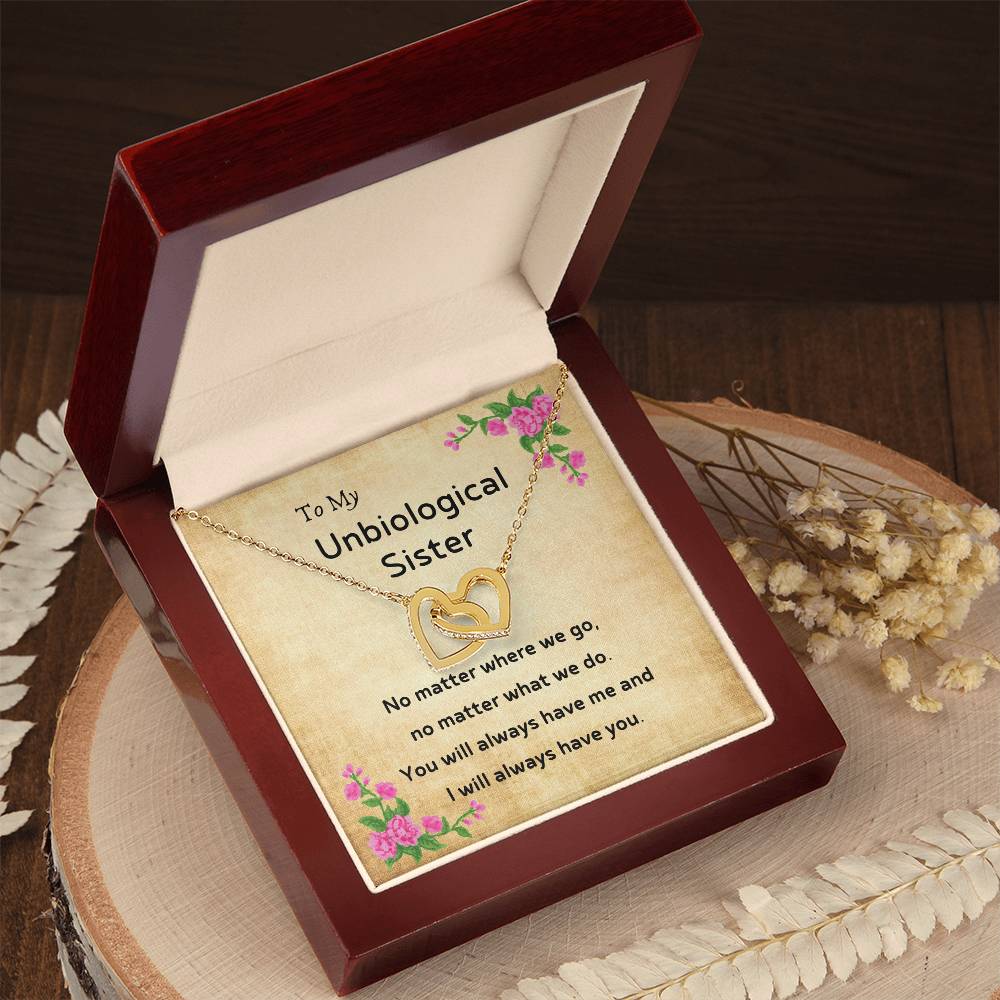 Unbiological Sister Interlocking Necklace Interlocking Hearts Necklace