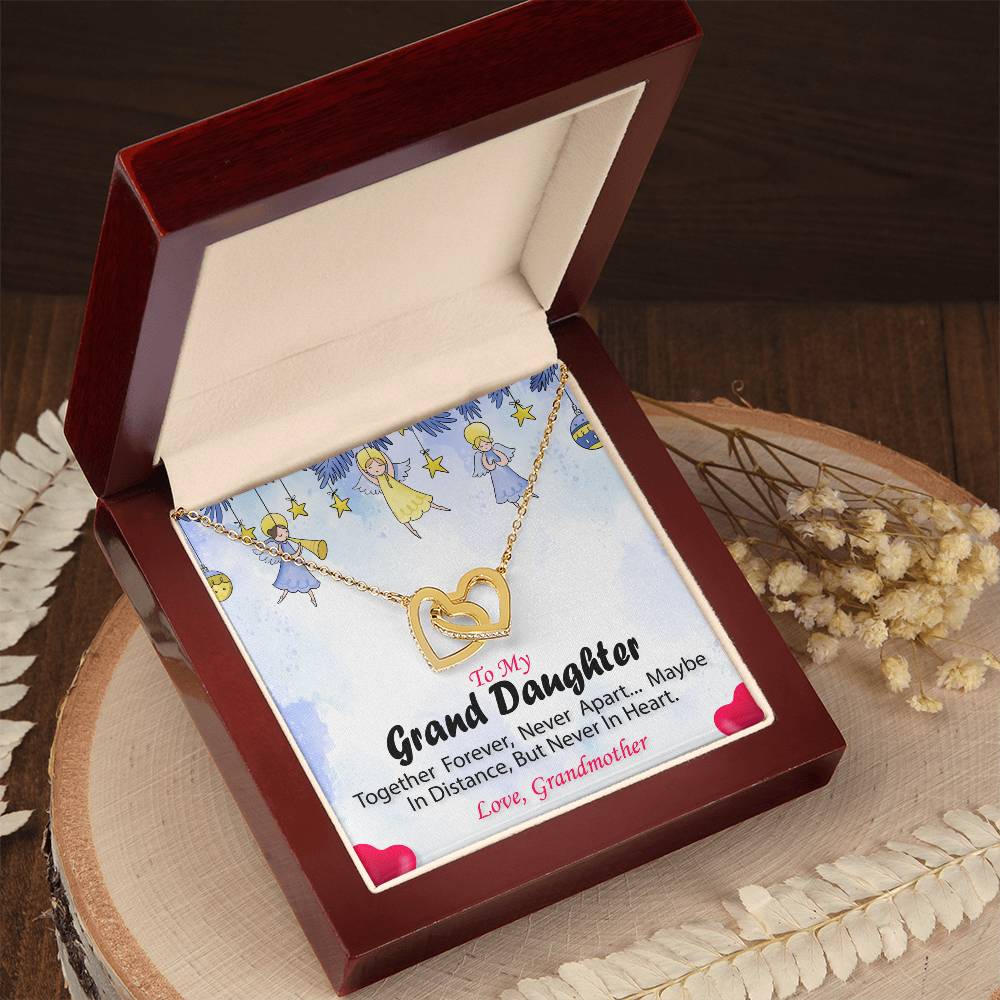 To My Granddaughter - Together Forever Necklace Interlocking Hearts Necklace