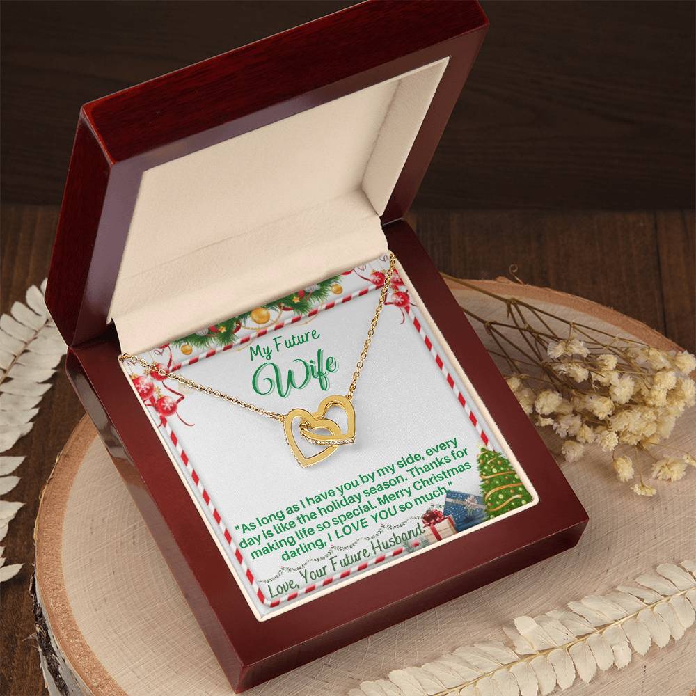 Christmas Gift For Your Future Wife Romantic And Unique Gift For Your Wife Beautiful Interlocking Hearts Necklace.