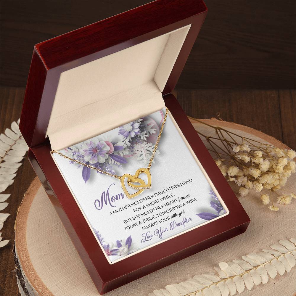 To Mom On My Wedding Day Gift Interlocking Hearts Necklace