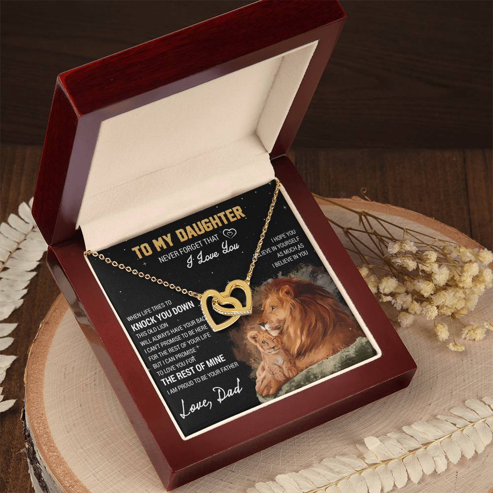 To My Daughter - Interlocking Hearts Necklace