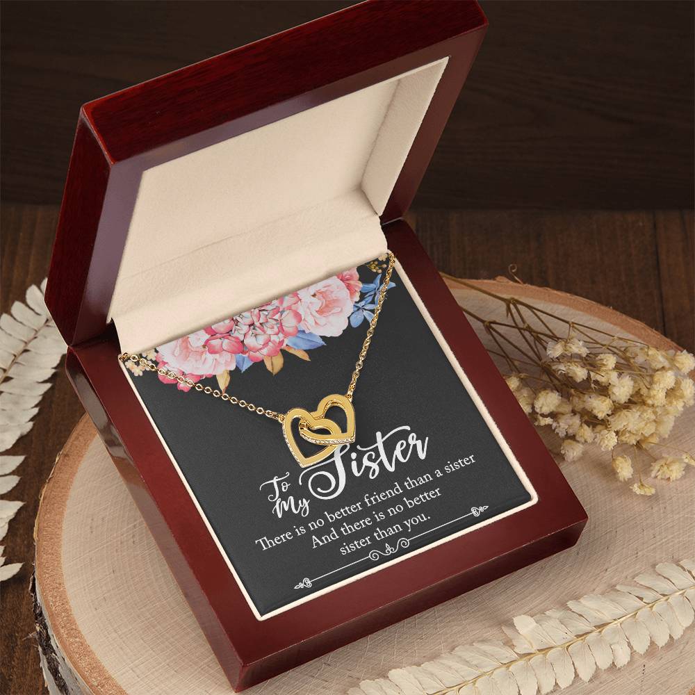 To My Sister Necklace Interlocking Hearts Necklace