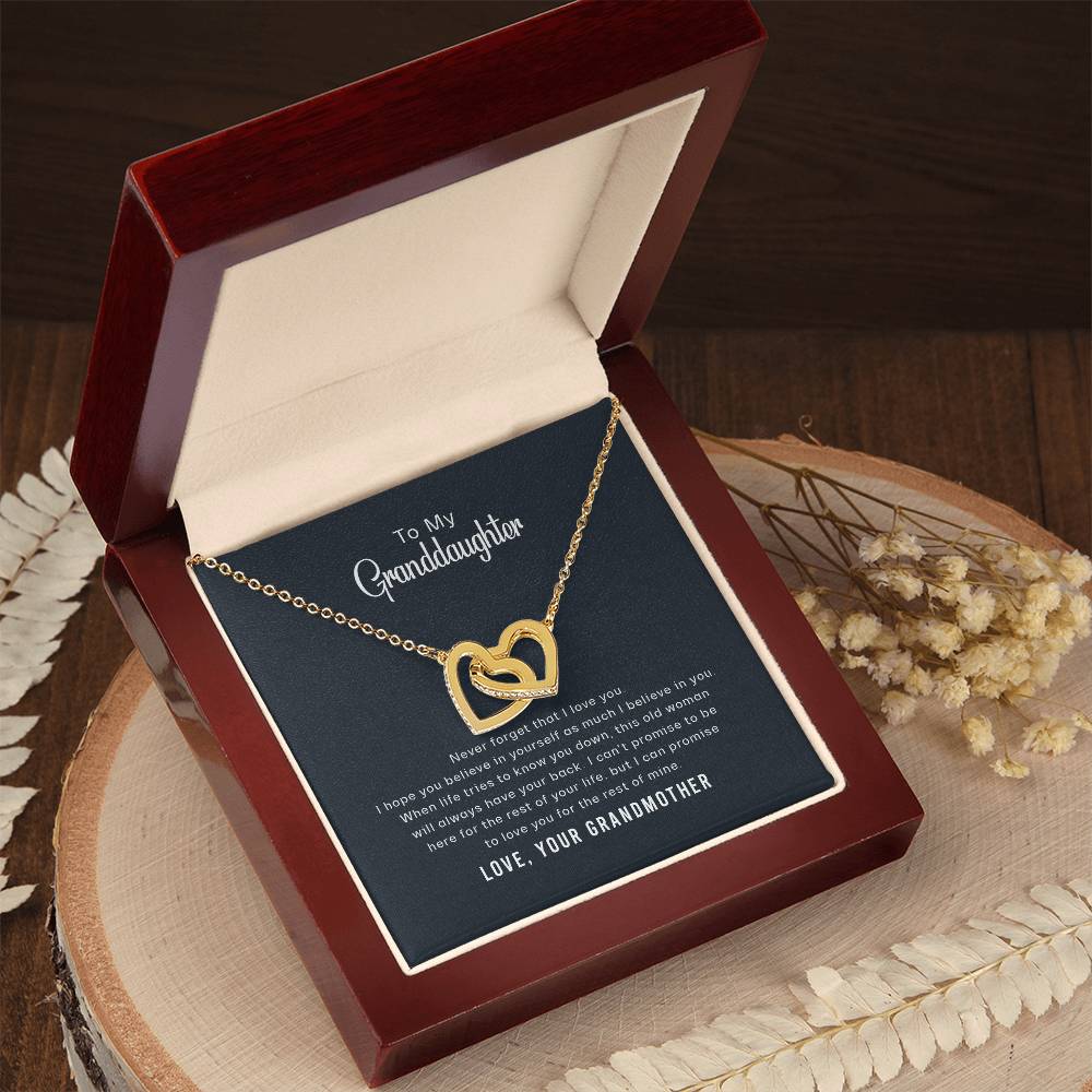 Believe In Yourself - Gift For Granddaughter Interlocking Hearts Necklace