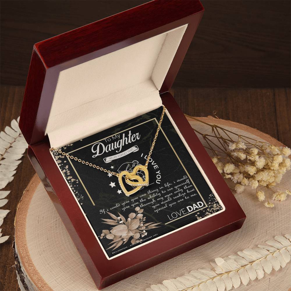 To My Daughter Interlocking Hearts Necklace