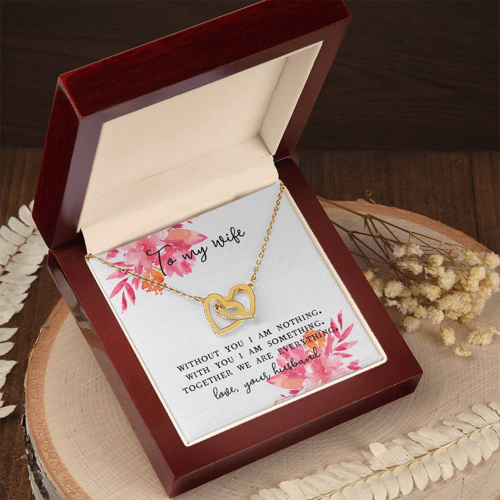 To Wife From Husband Double Hearts Necklace Love Jewelry Romantic Gift Valentine'S Day Anniversary From Spouse Interlocking Hearts Necklace
