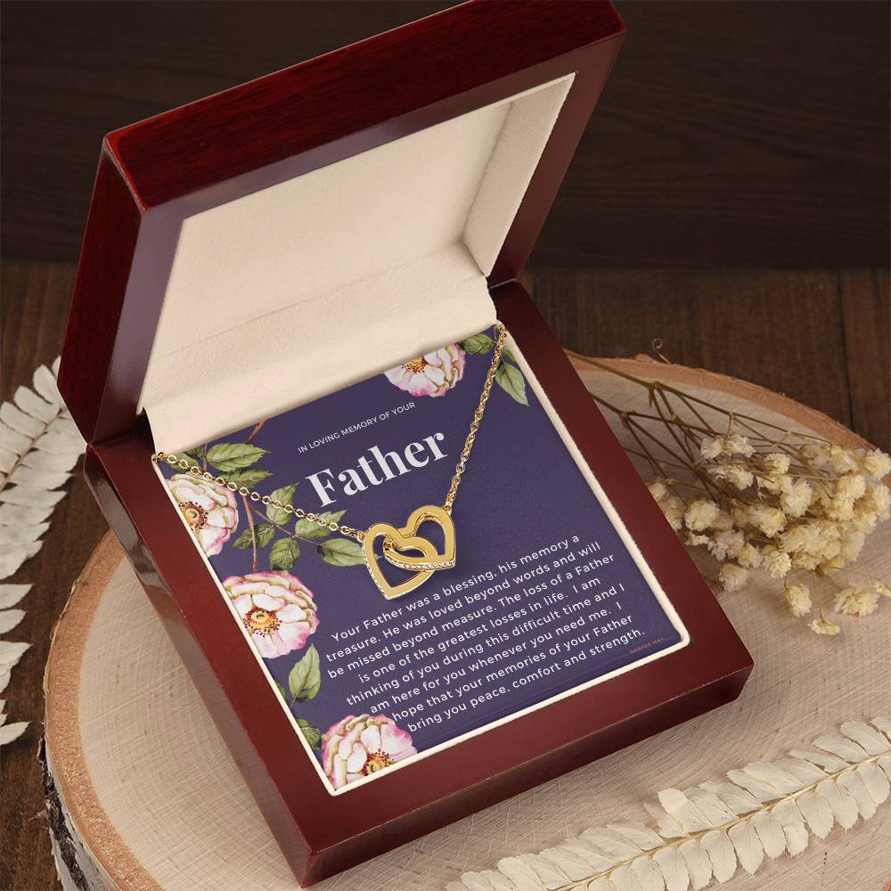 Loss Of Father Interlocking Hearts Necklace