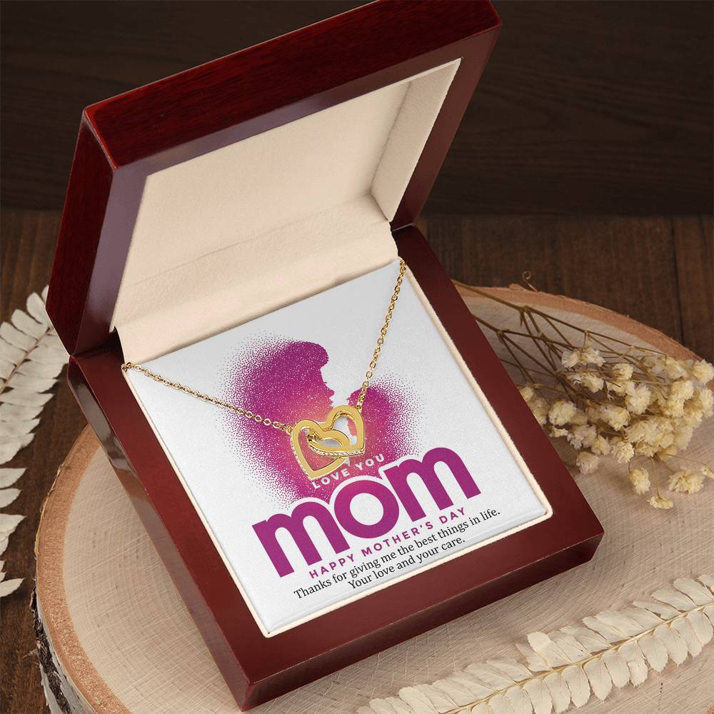 Thanks For Giving Me The Best Things In Life Mother - Necklace Interlocking Hearts Necklace