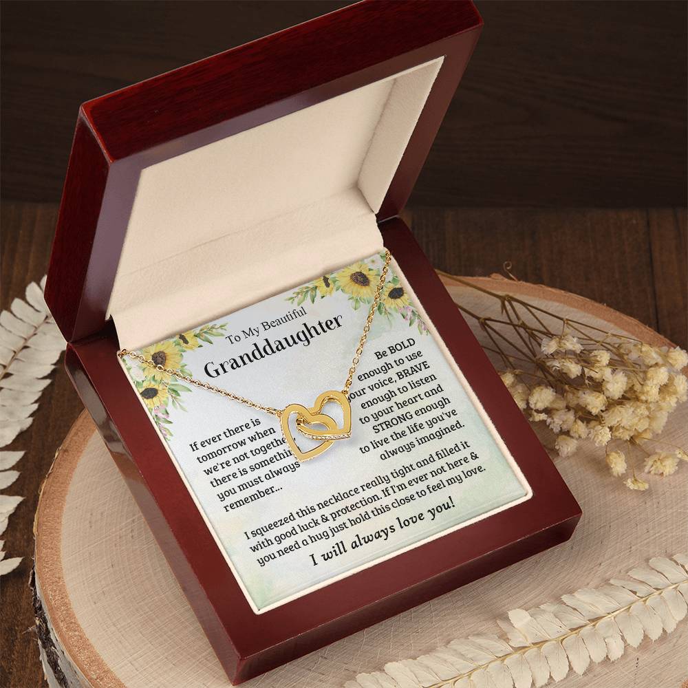 To My Granddaughter Always Remember This - Interlocking Hearts Necklace