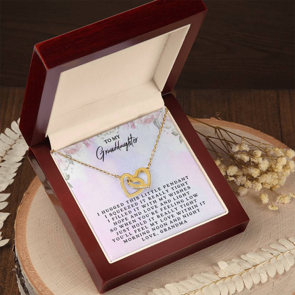 To My Granddaughter From Grandma Interlocking Heart Necklace Interlocking Hearts Necklace