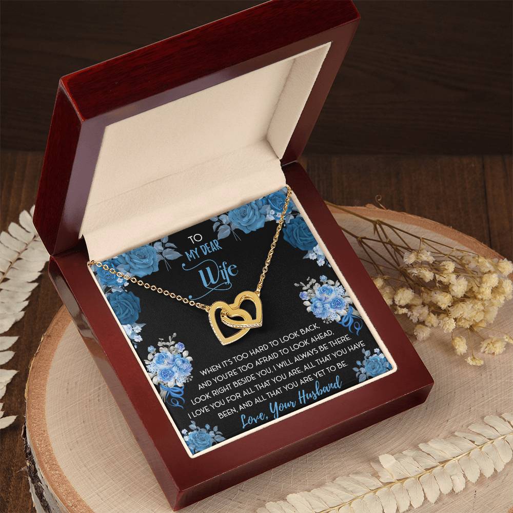 To My Dear Wife Interlocking Hearts Necklace