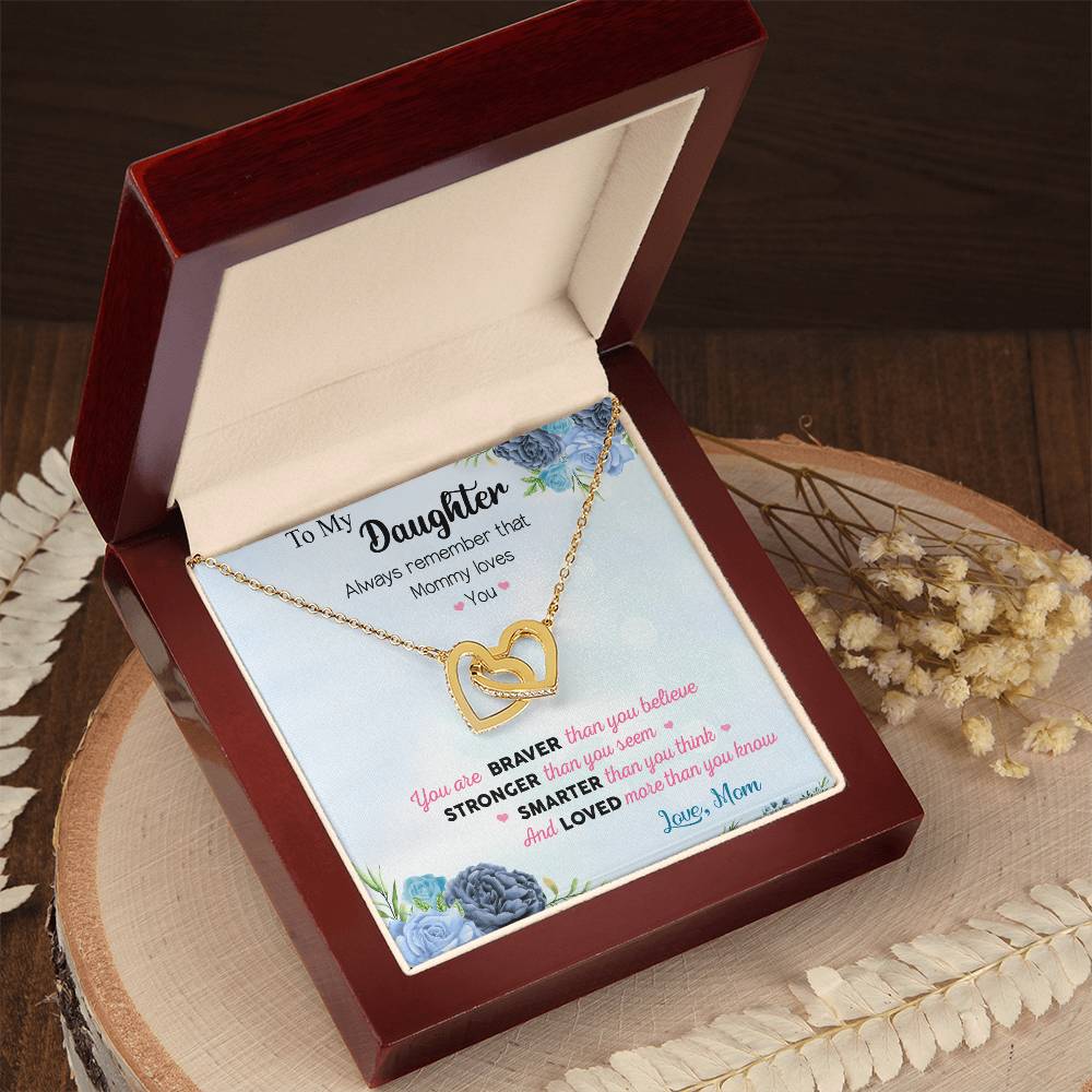 To My Daughter - Interlocking Hearts Necklace