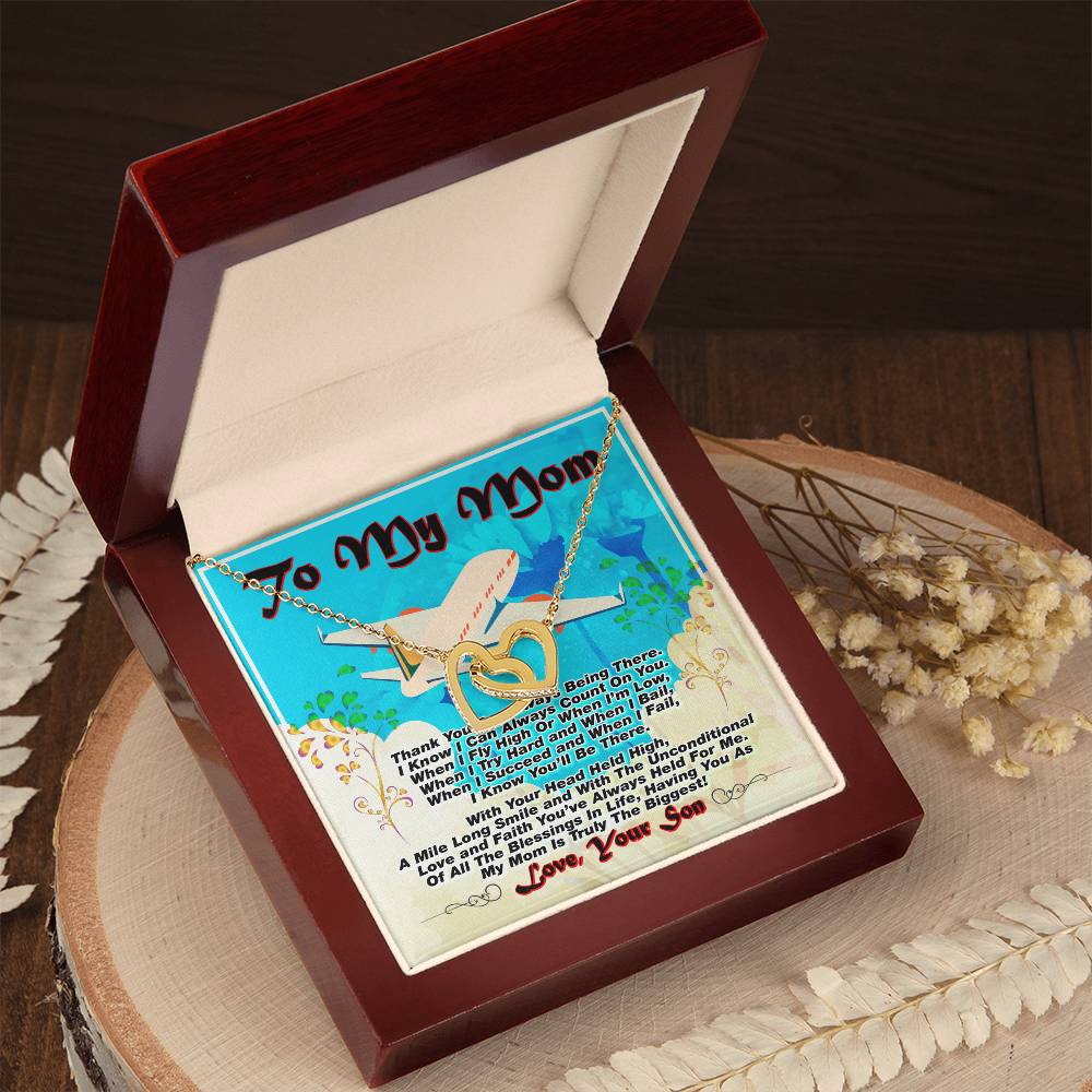 Gift For Mom- Interlocking Heart Necklace Interlocking Hearts Necklace