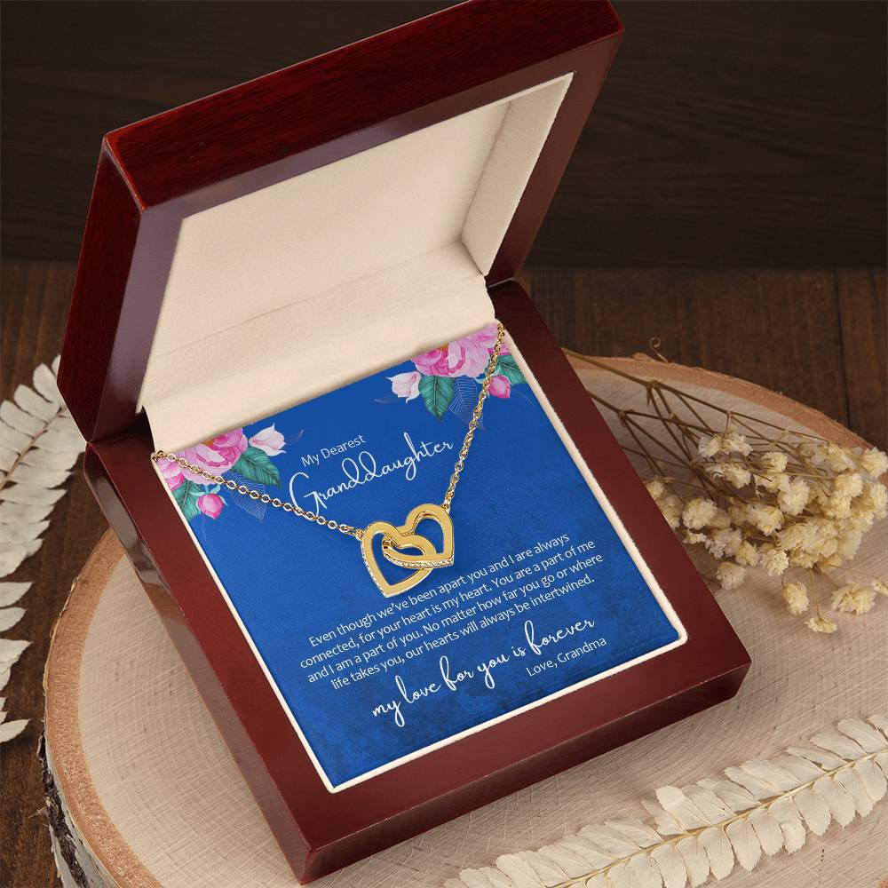 My Dearest Granddaughter - My Heart Is Your Heart - Necklace Interlocking Hearts Necklace