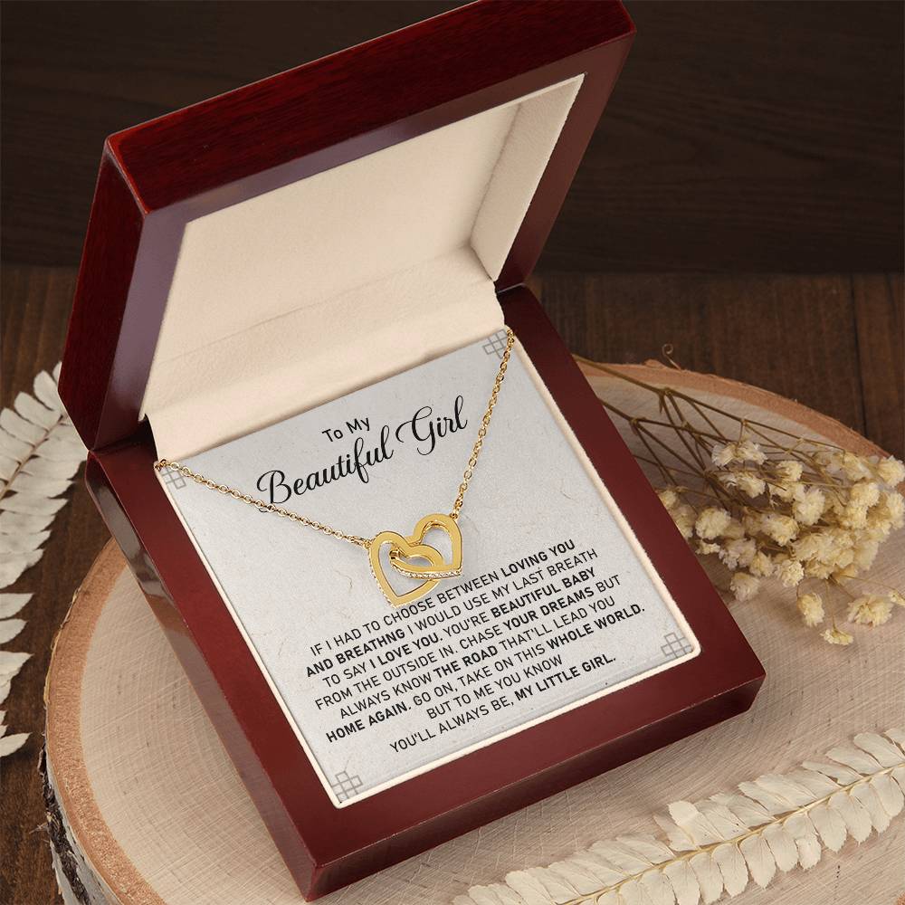 Gift For Daughter From Dad Birthday Gift For Daughter Christmas Gift For Daughter🎁 Interlocking Hearts Necklace