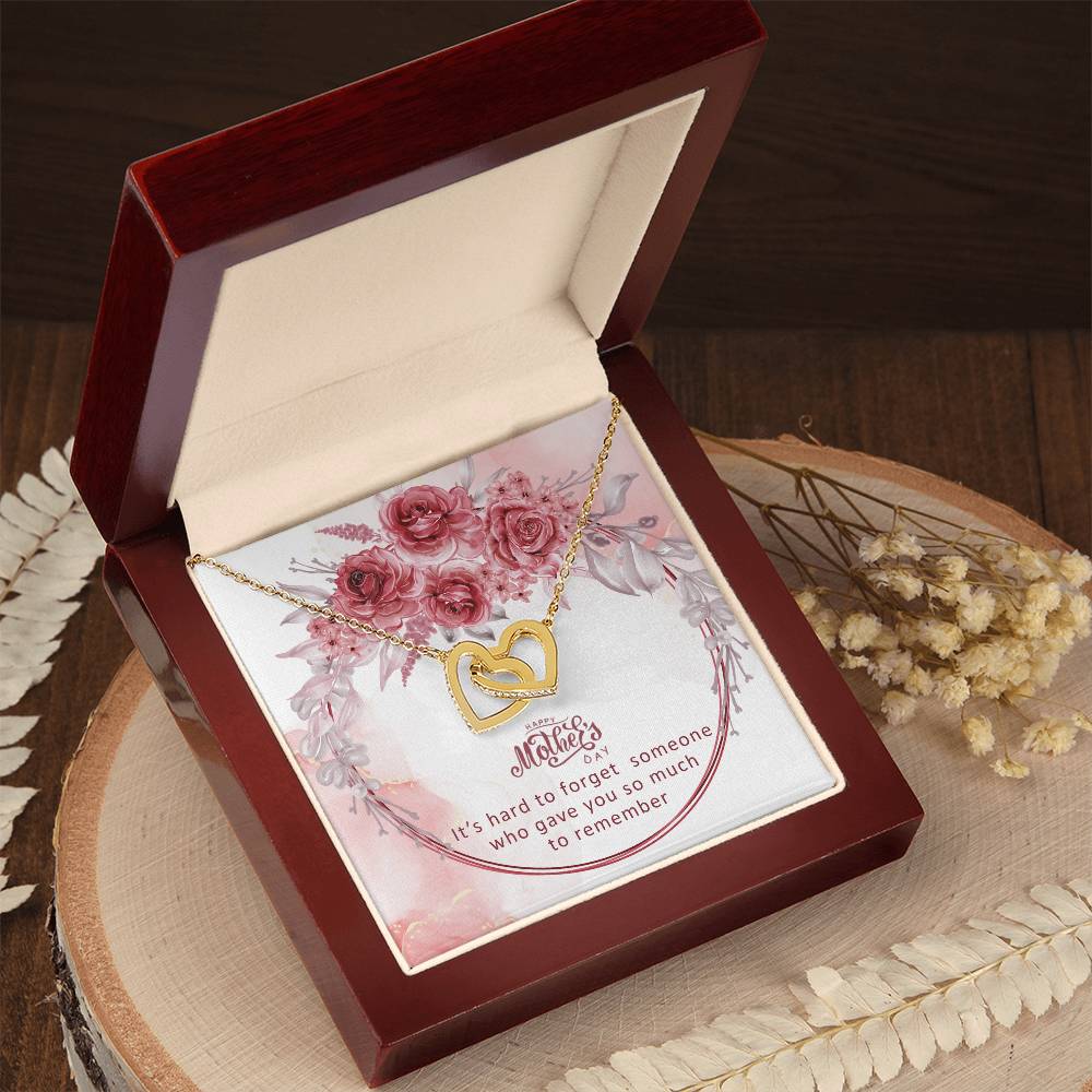 Happy Mother'S Day Gift Necklace With A Message Card Interlocking Hearts Necklace