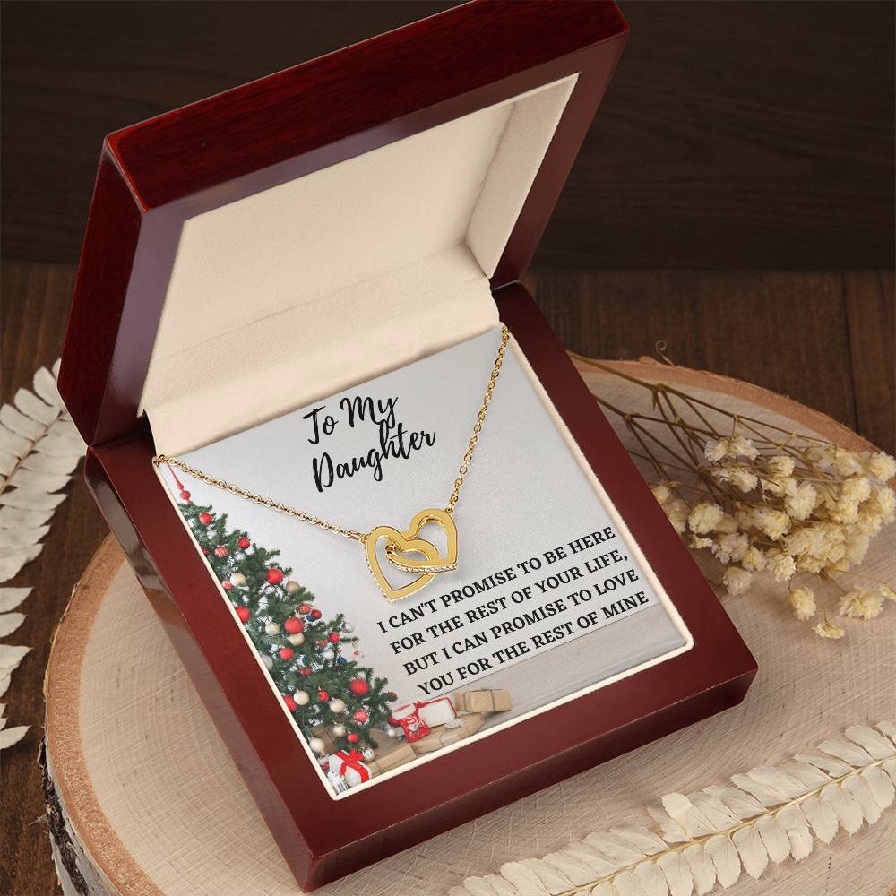 To My Daughter - Promise To Love You Interlocking Hearts Necklace