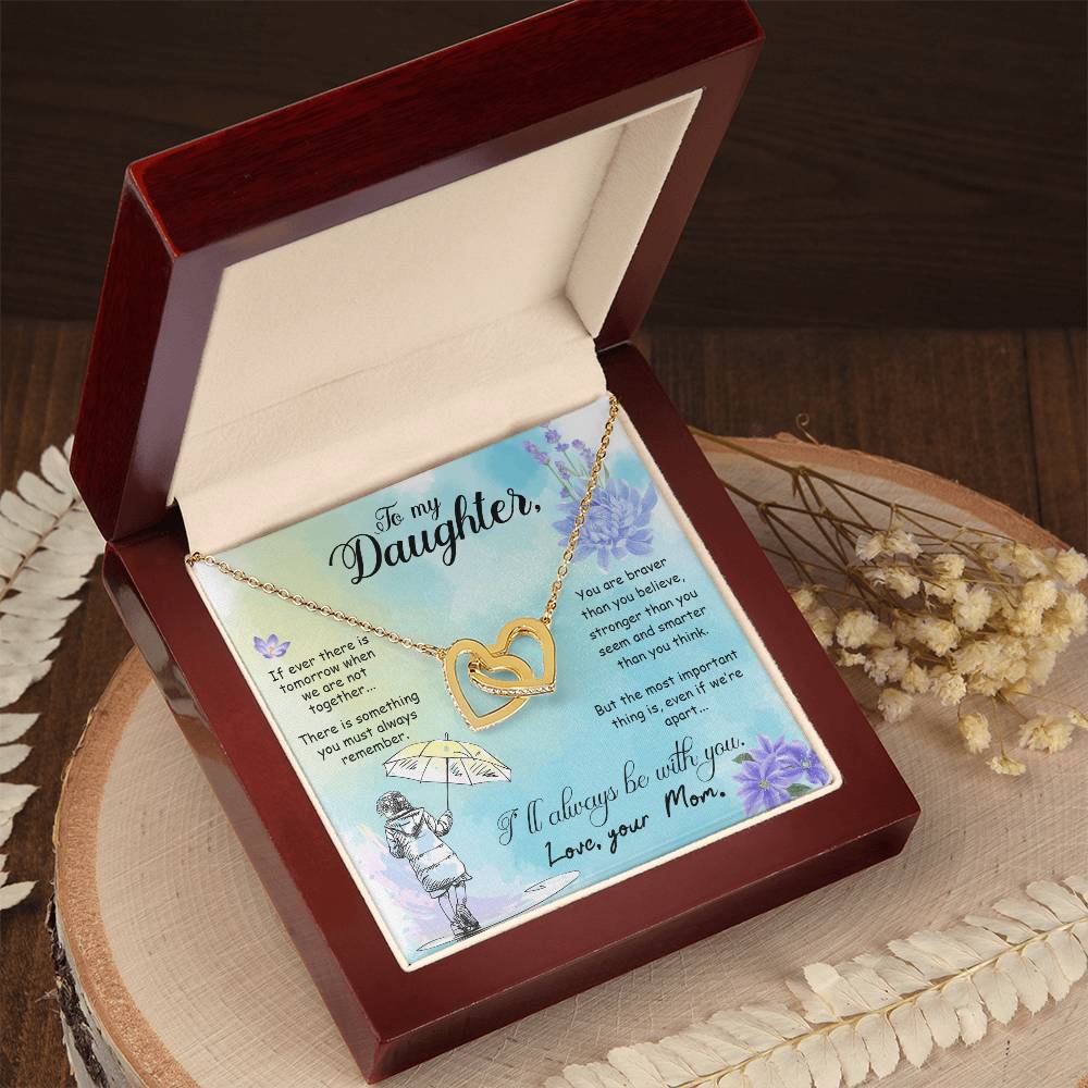 I Will Always Be With You Daughter Necklace Interlocking Hearts Necklace