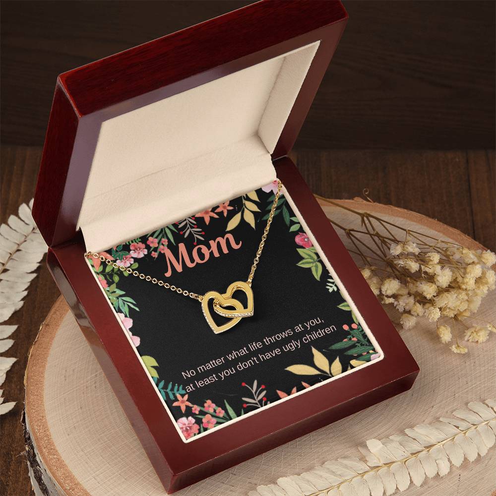 Funny Mom Necklace Interlocking Hearts Necklace