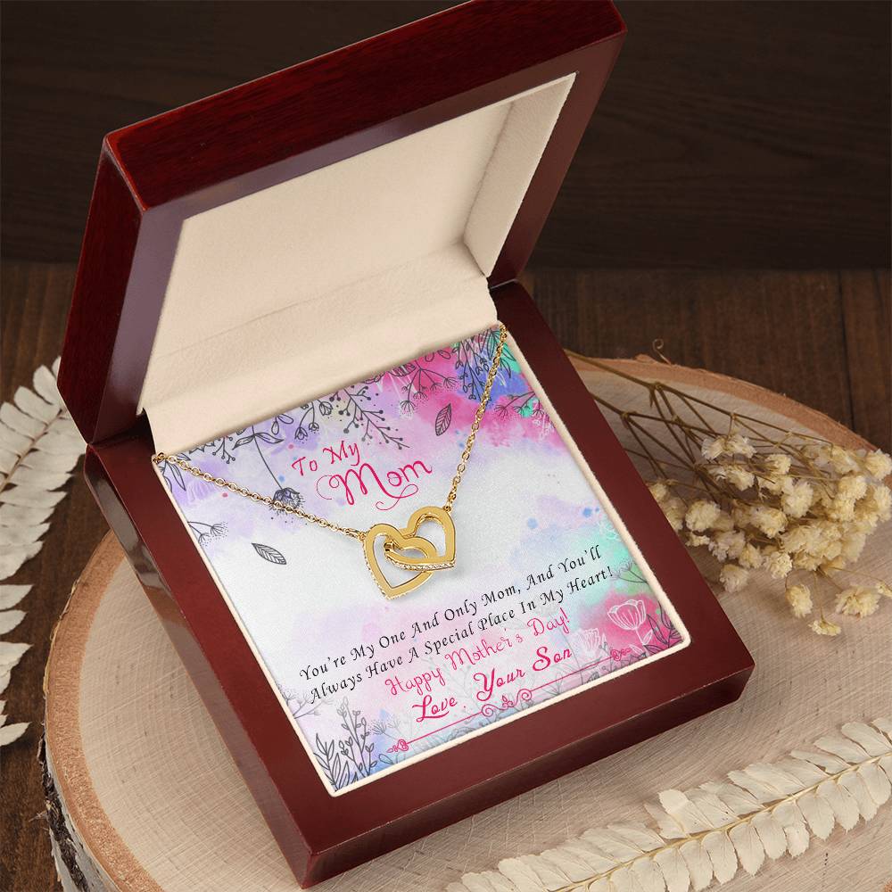 To My Beautiful Mom Necklace Mothersday Gift From Daughter Mom Gift From Son Mom Necklace Mom Birthday Gift Mother'S Day Necklace Interlocking Hearts Necklace