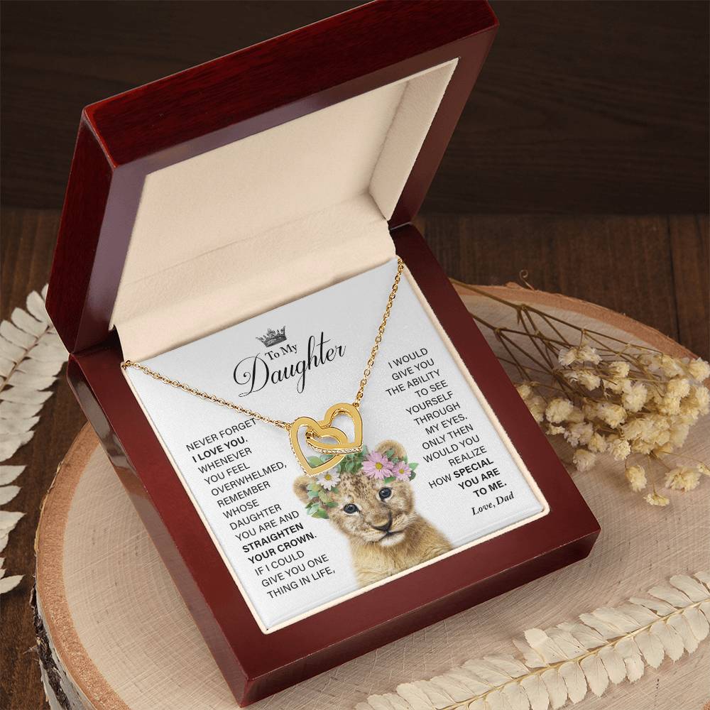 Daughter - How Special You Are To Me- Necklace Interlocking Hearts Necklace