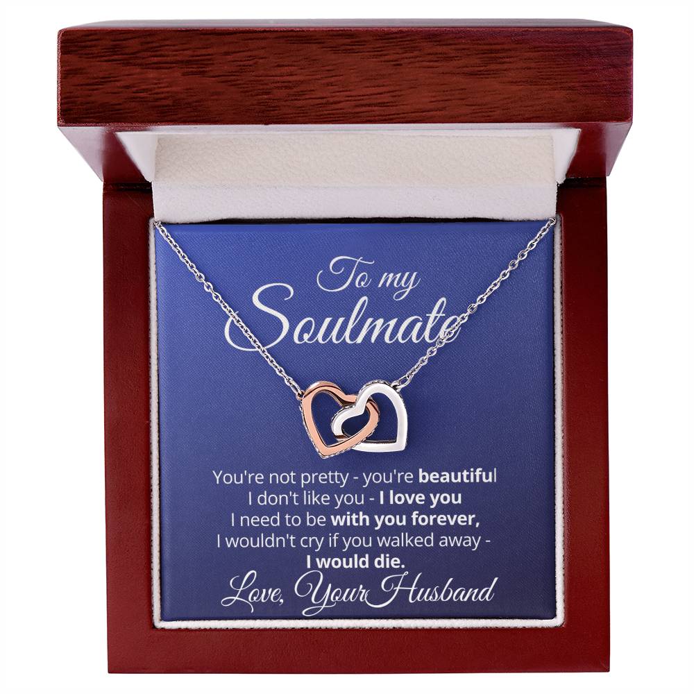 Soulmate Hearts Necklace Gift Interlocking Hearts Necklace