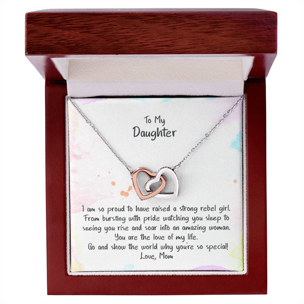 Daughter My Rebel Girl - Hearts Necklace Interlocking Hearts Necklace