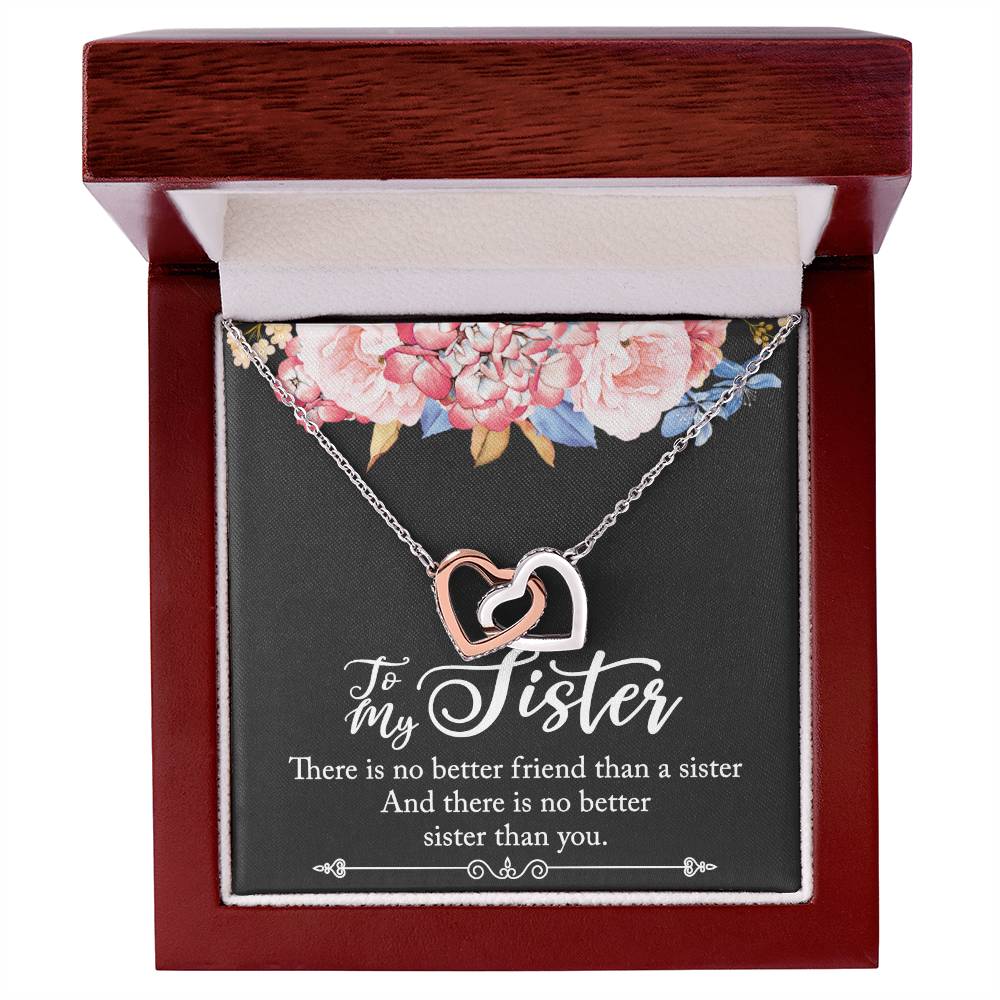 To My Sister Necklace Interlocking Hearts Necklace