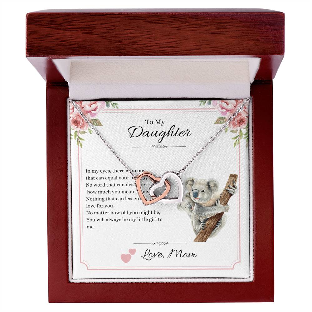 My Daughter In My Eyes - Hearts Necklace Interlocking Hearts Necklace