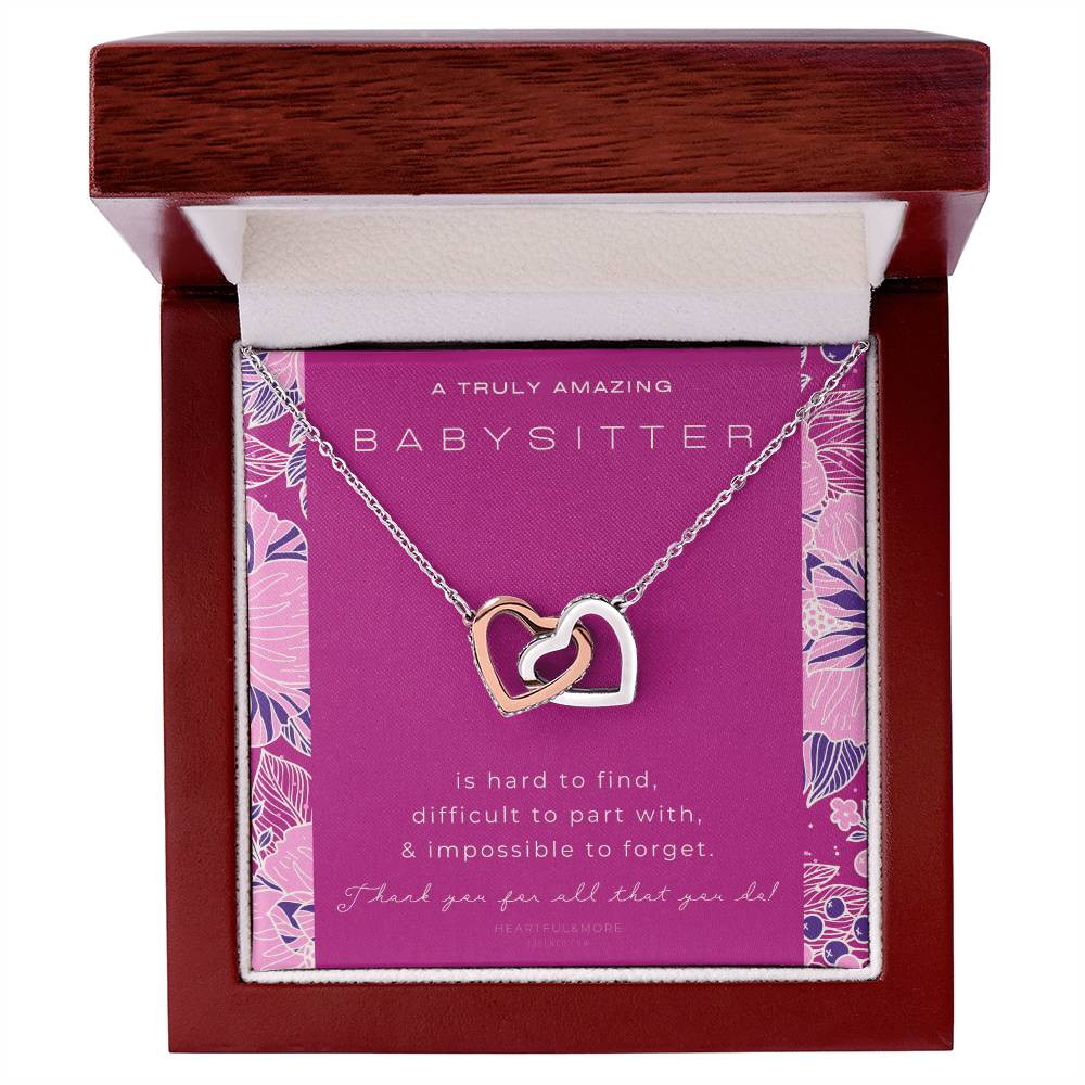 Nanny Appreciation Necklace Gift Nanny Thank You Gift Thank You Nanny Gift For Nanny Leaving A Truly Amazing Babysitter Gift Best Nanny Interlocking Hearts Necklace