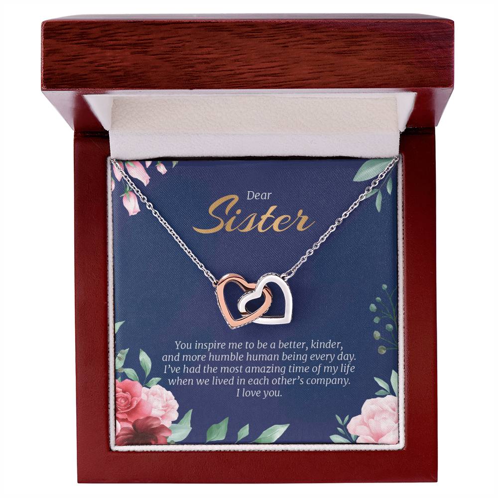 Interlocking Hearts Necklace For Sister